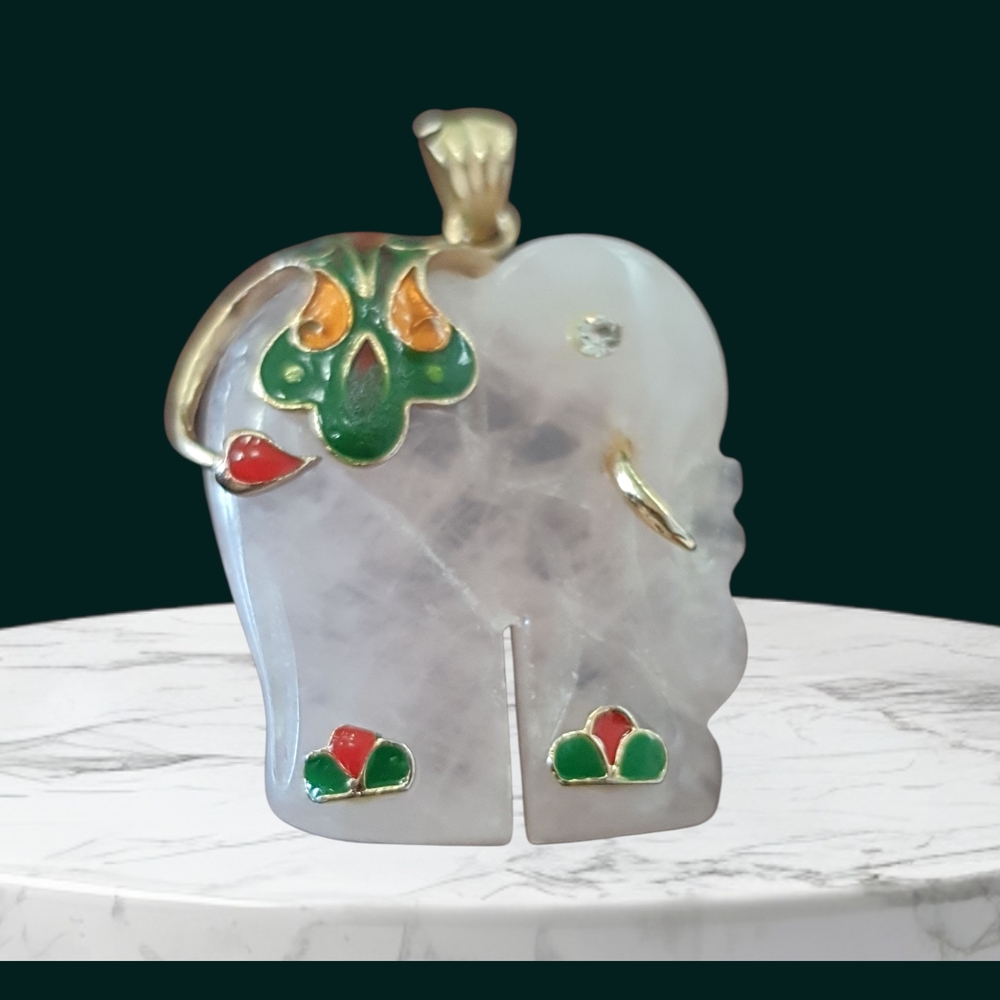 Elegant Elephant Art Piece with Multicolor Accents